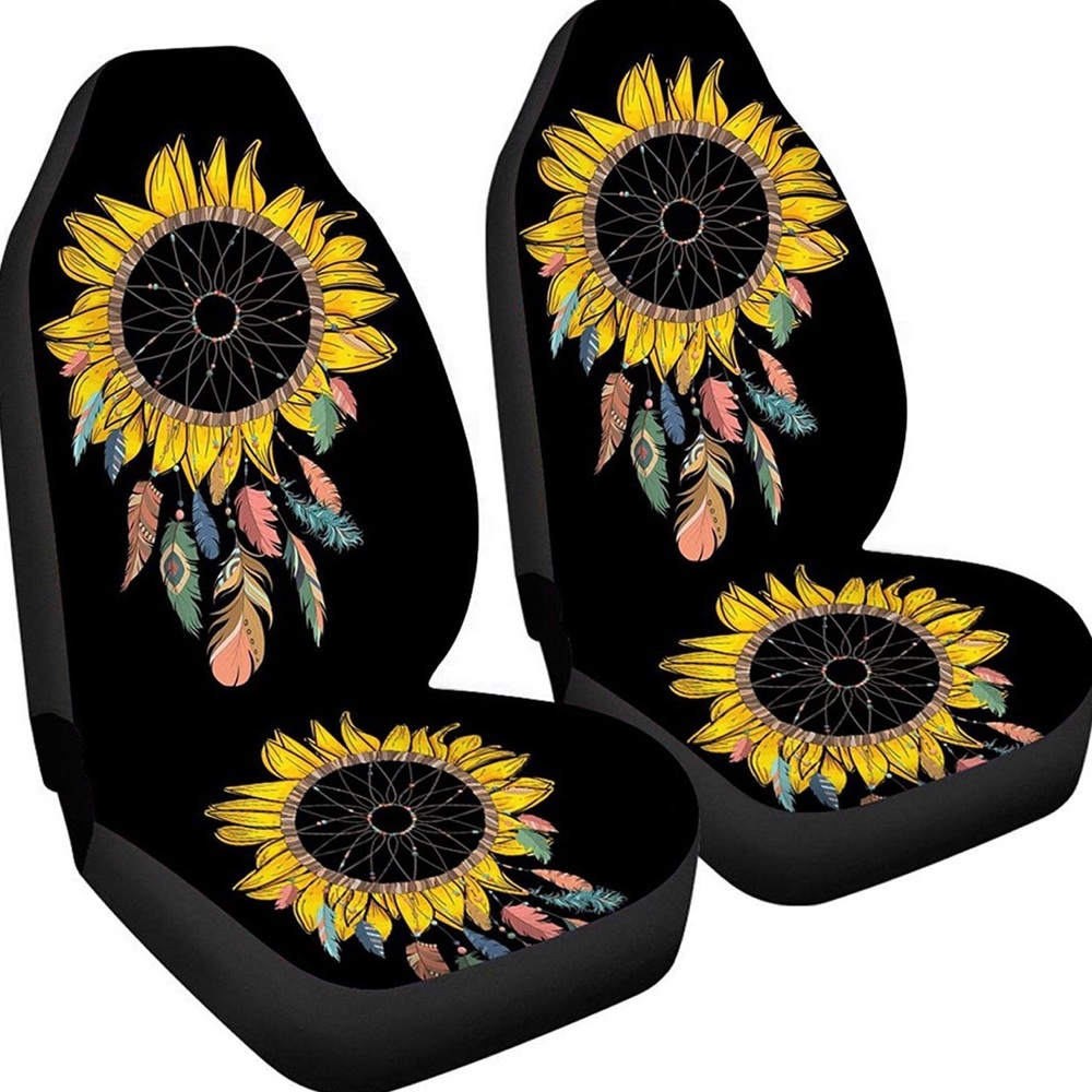 New universal fit. Boho Dream Catcher Sunflower Car Seat Covers